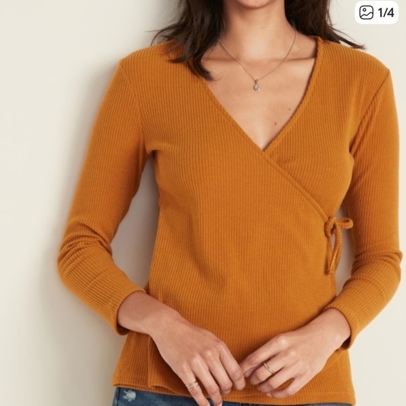 Old Navy Tops - Old Navy Wrap-Front Rib-Knit Top